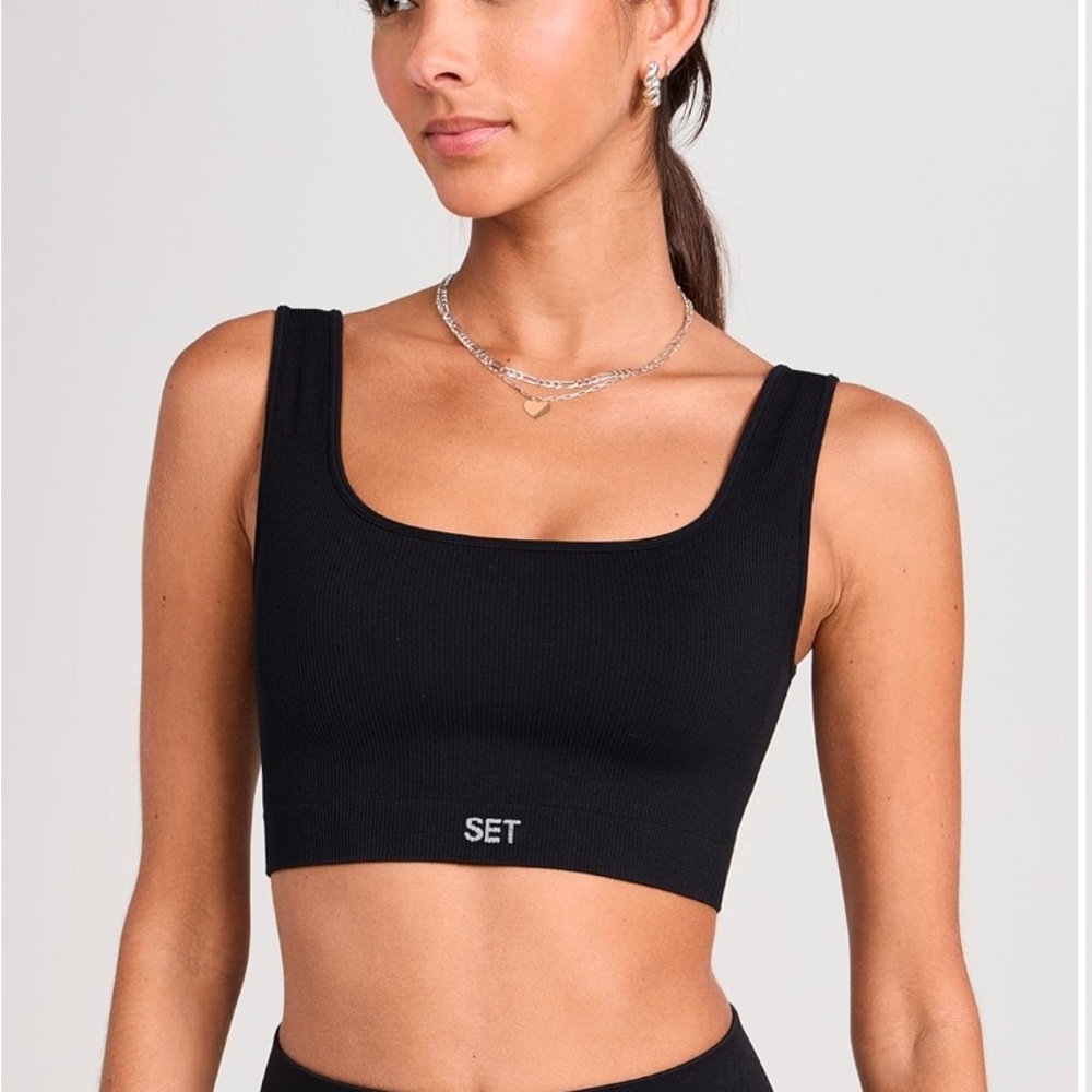 Set active sculptflex box cut bra size L in pebble